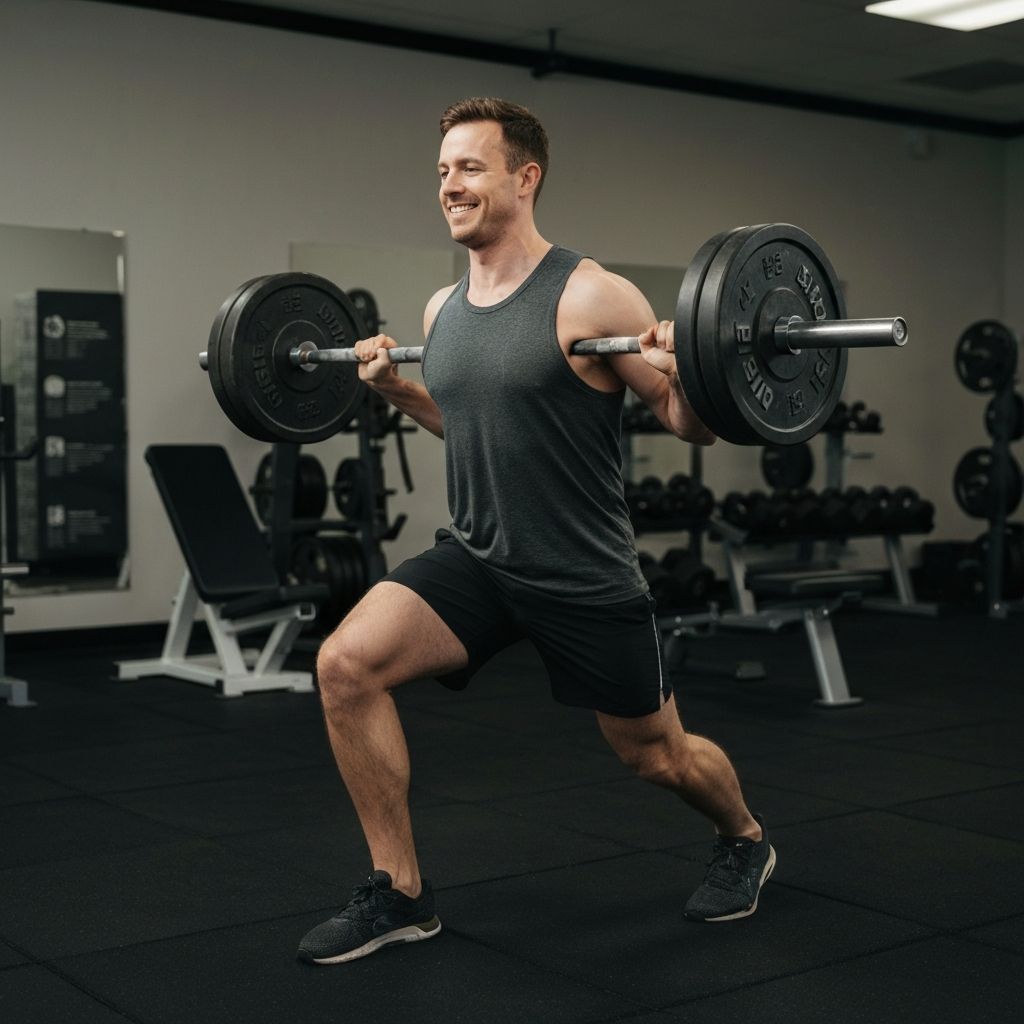 Man doing strength training with focus on form and technique